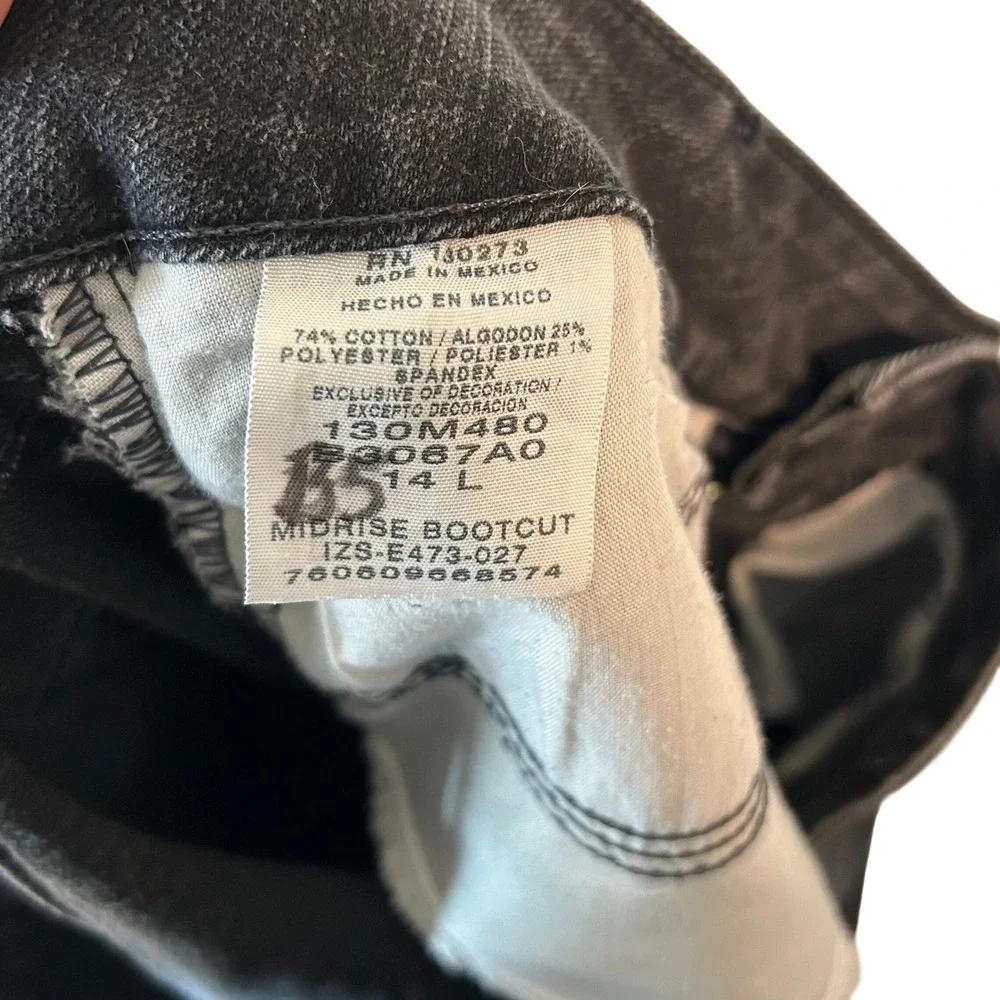 Riders by Lee‎ Jeans Womens 14L Black Mid Rise Bootcut Faded Casual Y2K Classic